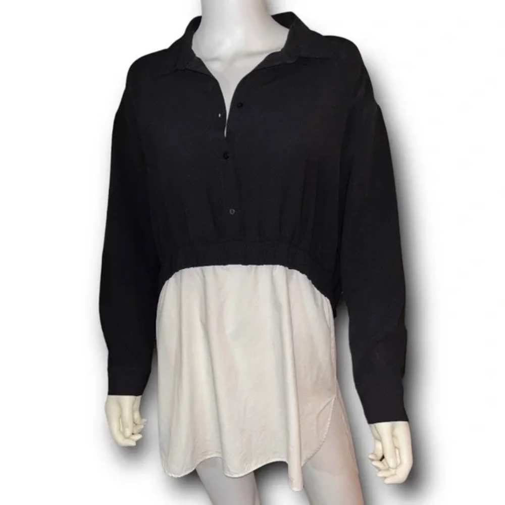 Zara black top, white bottom shirt tunic dress - M